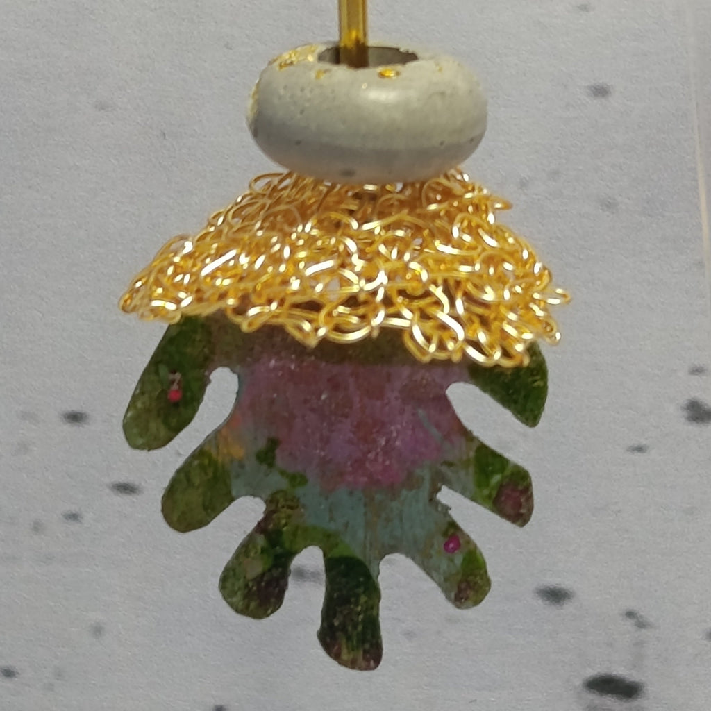 Boucles d’oreilles Oxydia – Béton, Laiton Oxydé & Fil Doré Une Lueur de Bonheur