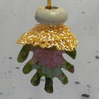 Boucles d’oreilles Oxydia – Béton, Laiton Oxydé & Fil Doré Une Lueur de Bonheur