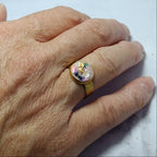 Bague Pastille – Béton & Feuilles de couleurs Une Lueur de Bonheur