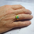 Bague Pastille – Béton & Feuilles de couleurs Une Lueur de Bonheur