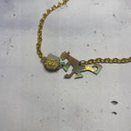 Collier MonkeyLove – Laiton et béton incrustée de feuille d'or