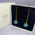 Boucles d’oreilles Brut Turquoise – Perles Béton peintes