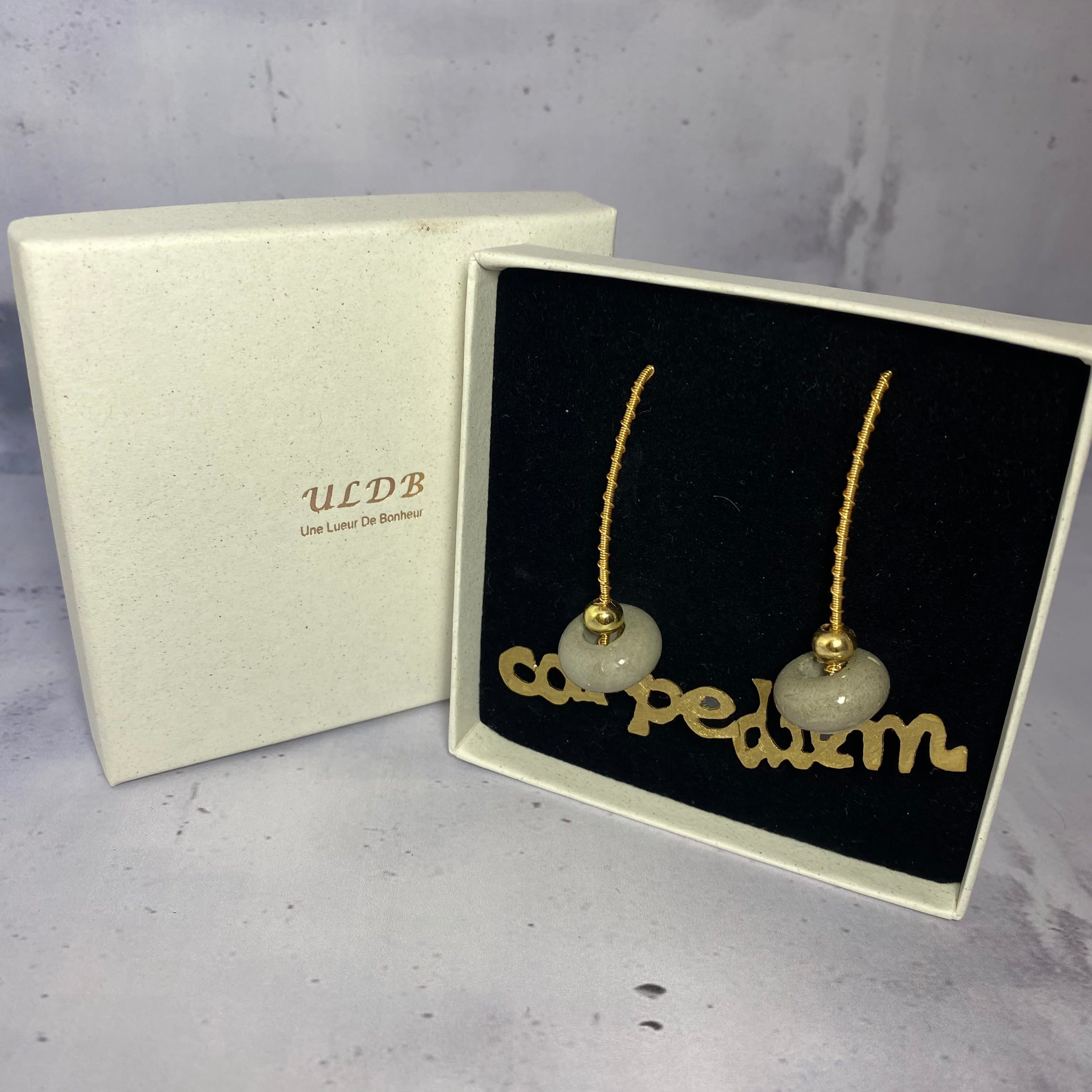 Boucles d’oreilles Carpe Diem – Béton & Laiton
