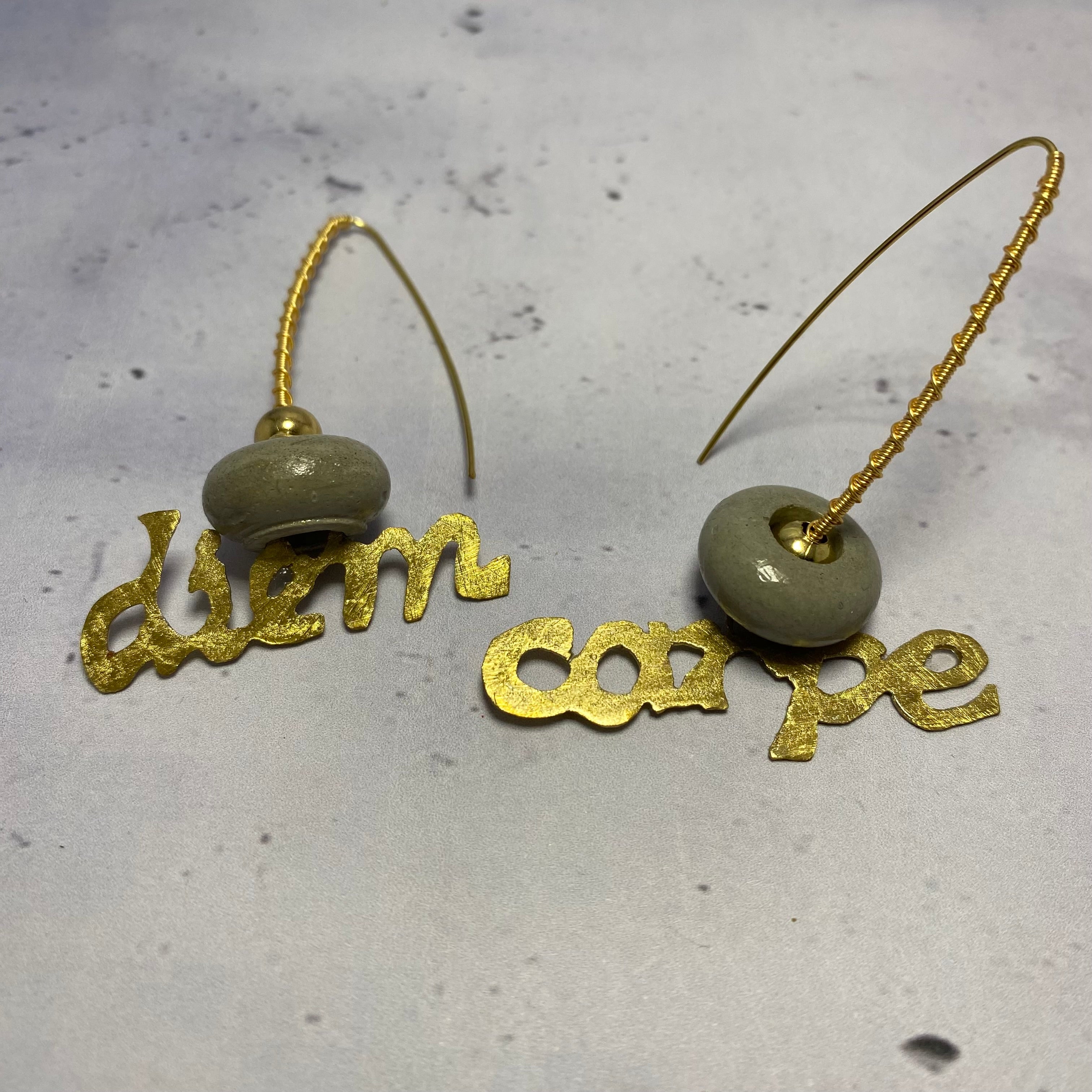 Boucles d’oreilles Carpe Diem – Béton & Laiton