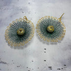 Boucles d’oreilles Dentelia Vert Emeraude – Dentelle métallique & béton