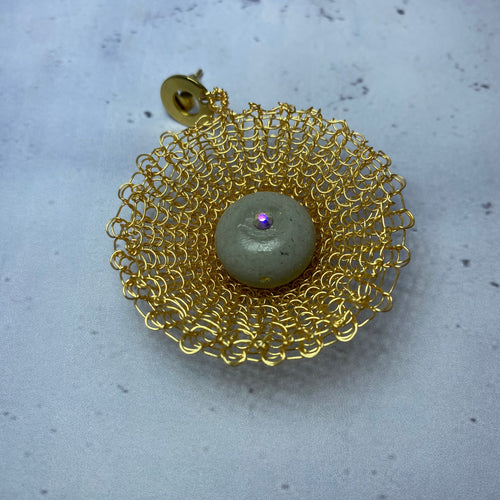 Boucles d’oreilles Solaria – Dentelle métallique & béton Une Lueur de Bonheur