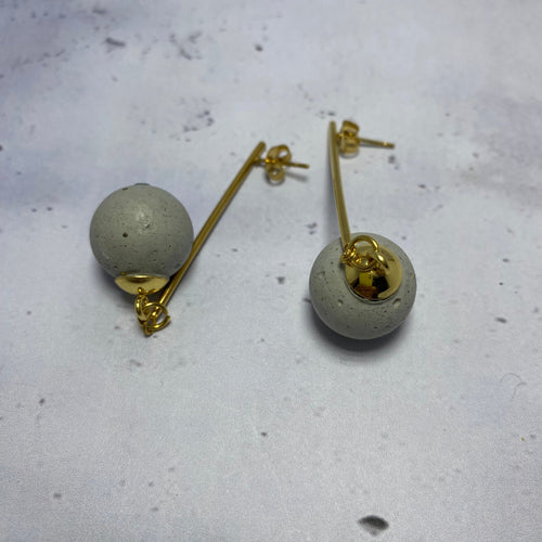 Boucles d’oreilles BRUT – Béton fait main au design épuré Une Lueur de Bonheur