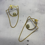 Boucles d’oreilles Lunea – Barre Dorée & Pastille Béton Une Lueur de Bonheur