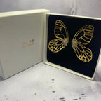 Boucles d’oreilles Papilia – Acier Doré & Béton Une Lueur de Bonheur